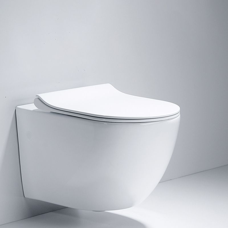 Modern White Siphon Jet Flush Toilet One-Piece Wall-mount Toilet for Bathroom