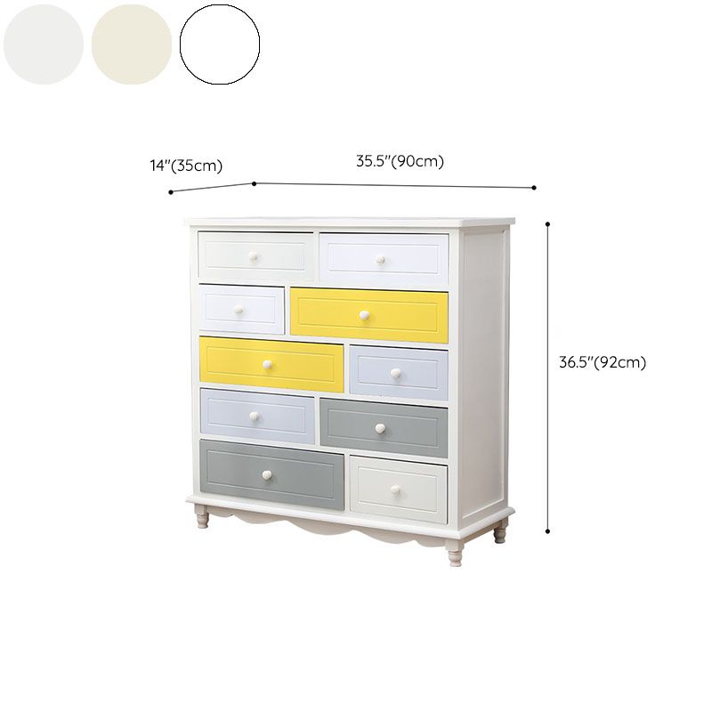 Glam Chest Bedroom Solid Wood Storage Chest in White with Drawers
