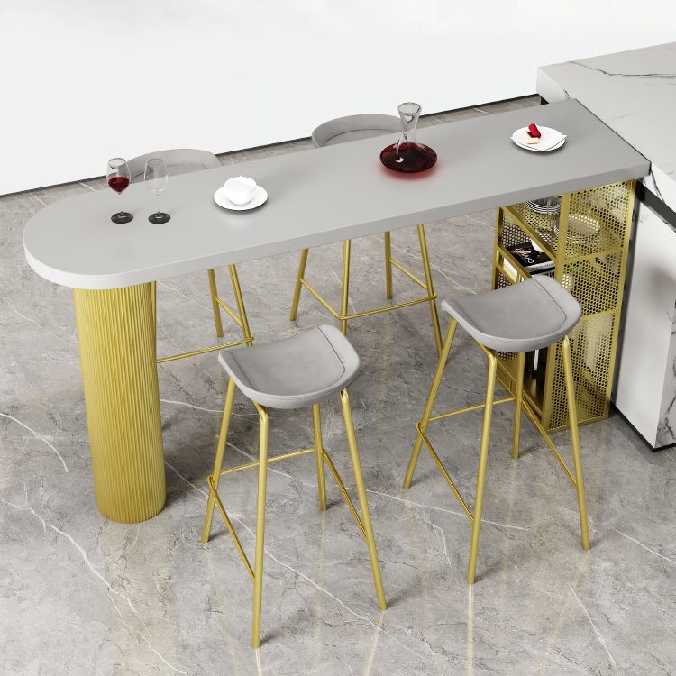 Metal Contemporary Freeform Dining Table Pine Wood Top Table