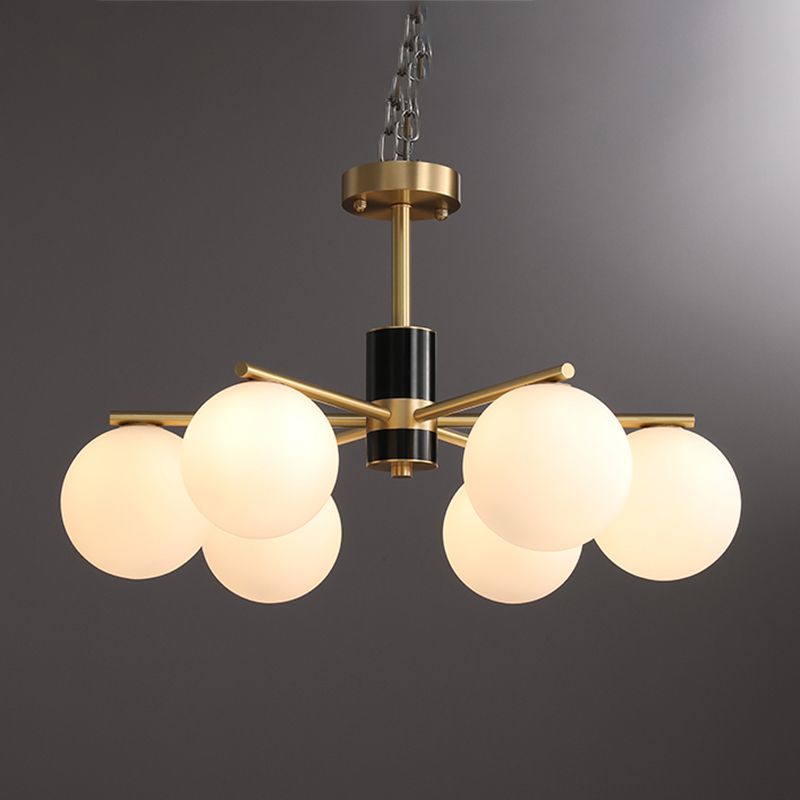 Contemporary Style Spherical Pendant Chandeliers Glass Chandelier Lights in Gold