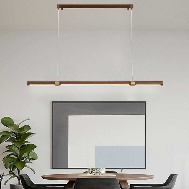 Modern Brown Single Kitchen Island Lighting LED Island Pendant Lighting