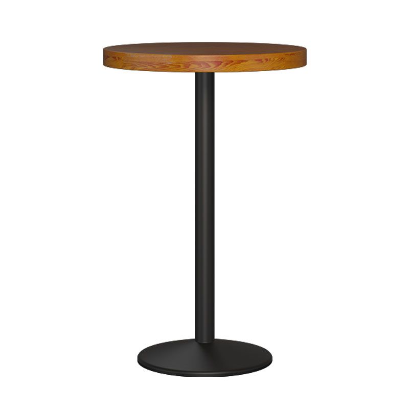 Industrial Wood Top Counter Table Black Metal Base Table for Coffee Shop