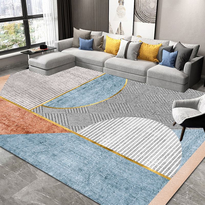 Gold Modern Teppich Polyester Graphic Teppich Waschbar Teppich für Wohnzimmer