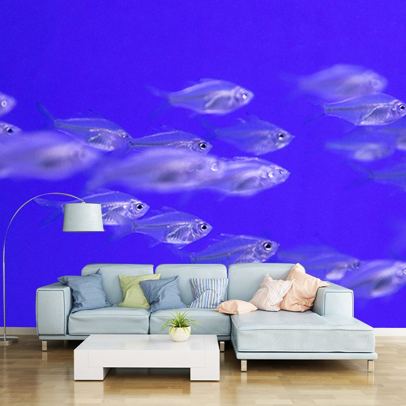 Abundant Marine Life Moisture-Resistant Mural Wallpaper, Personalized Size Available