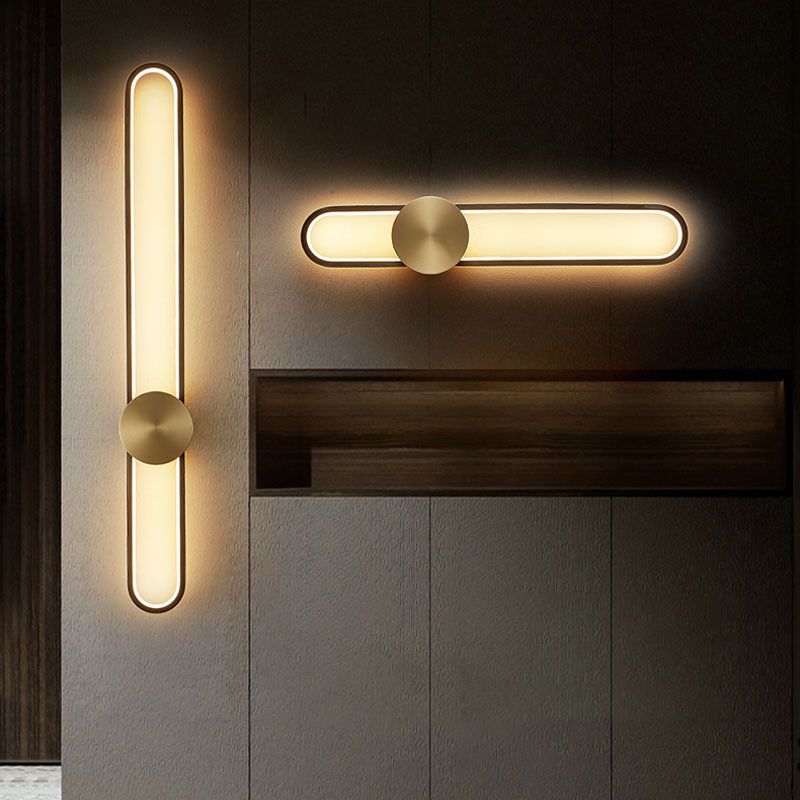 Lámpara de pared ovalada de aluminio Diseño simple de estilo LED de estilo LED Splock