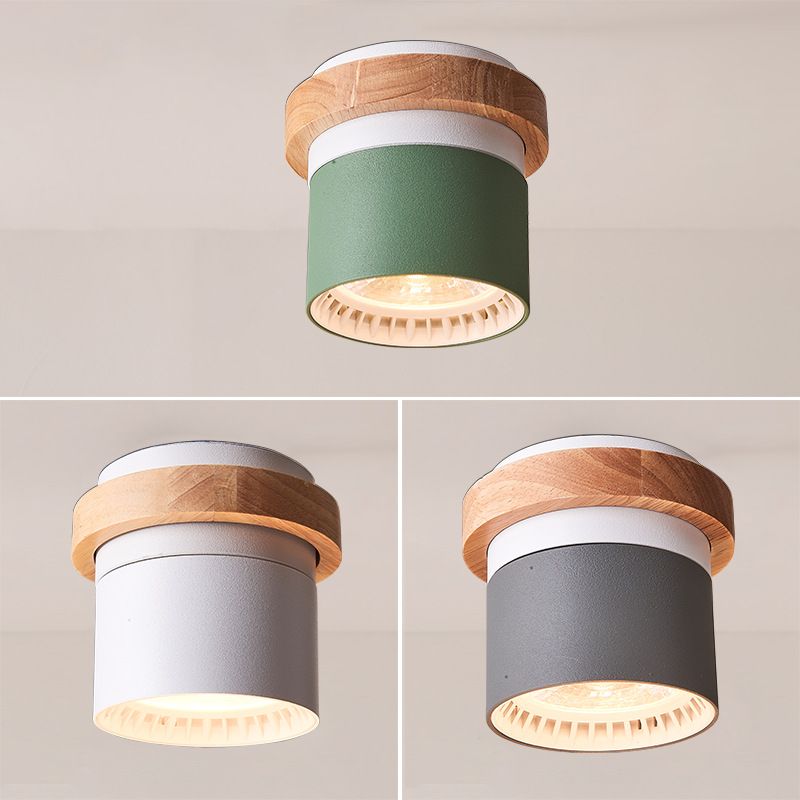 Metal Round Shaped Flush Mount Fixture Modern Style 1 Head Led Flush Light