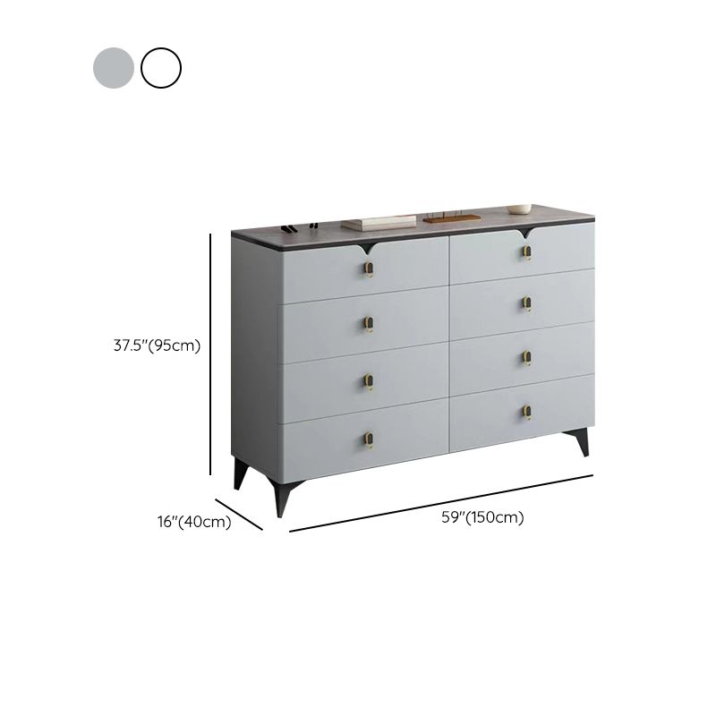 Contemporary Storage Chest Stone Dresser with 3/4/5/6/8 Drawers , 15.6 Inch Width