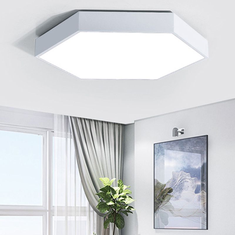 Hexagonal Metal Flush Ceiling Light Minimalist LED Flush Mount Recessed Lighting for Living Room