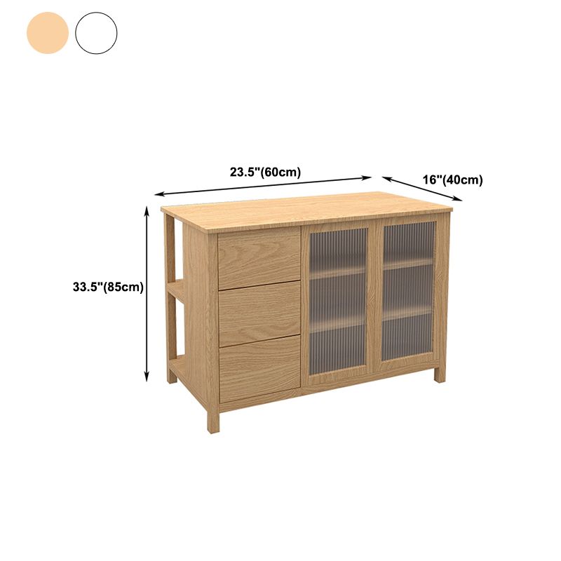 Traditional Stationary Kitchen Island table Wood Kitchen Island table with Drawer