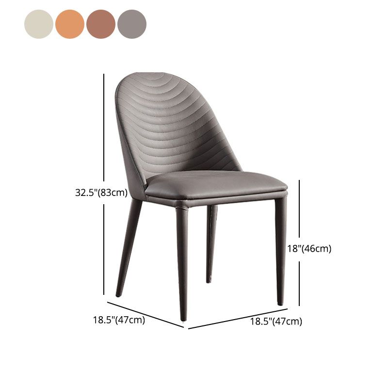 Parsons Matte Finish Dining Chair Designer Style Leather Meeting Room Side Chair