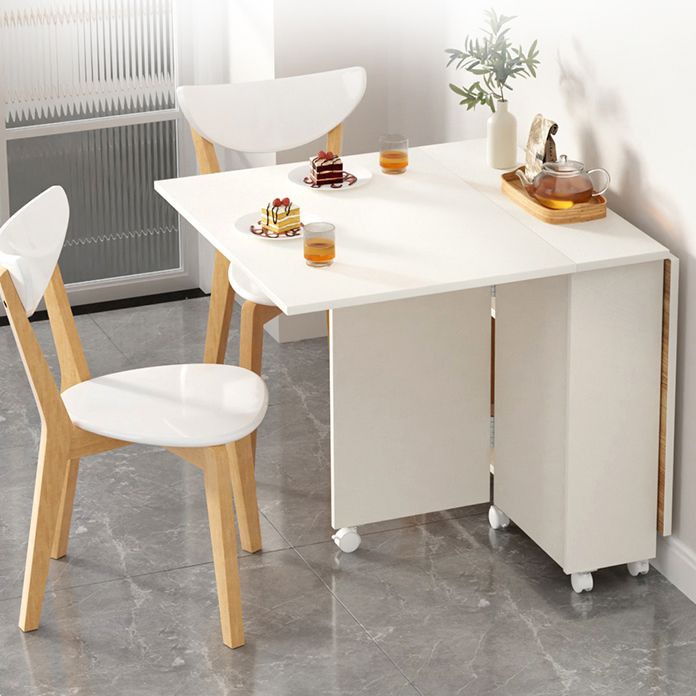 Mesa de madera de madera plegable artificial Mesa rectángulo extensible con base de caballete de almacenamiento