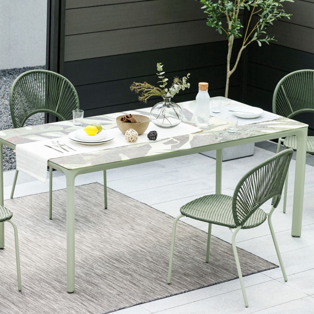Modern 1/2/3/5/7 Pieces Metal Dining Set Glass Dining Table Set for Outdoor