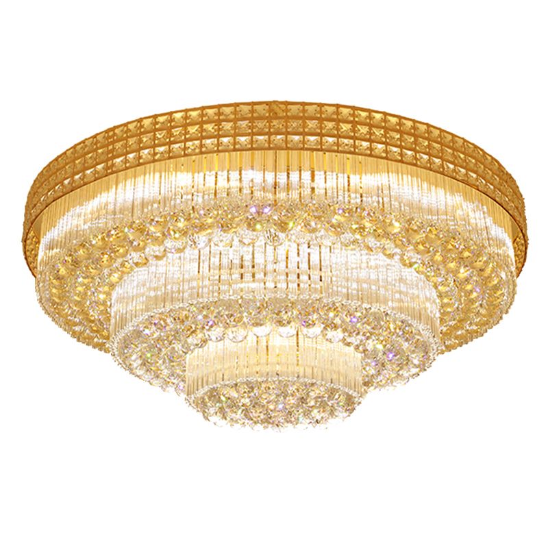 Luminaires encastrés en cristal modernes, montage encastré LED doré pour salon