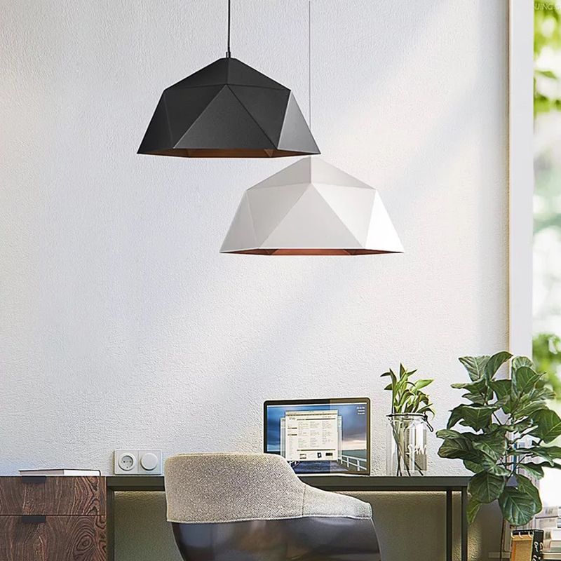 Multilateral Diamond Metal Suspended Light Contemporary Simplicity 1-Light Pendant for Bedroom