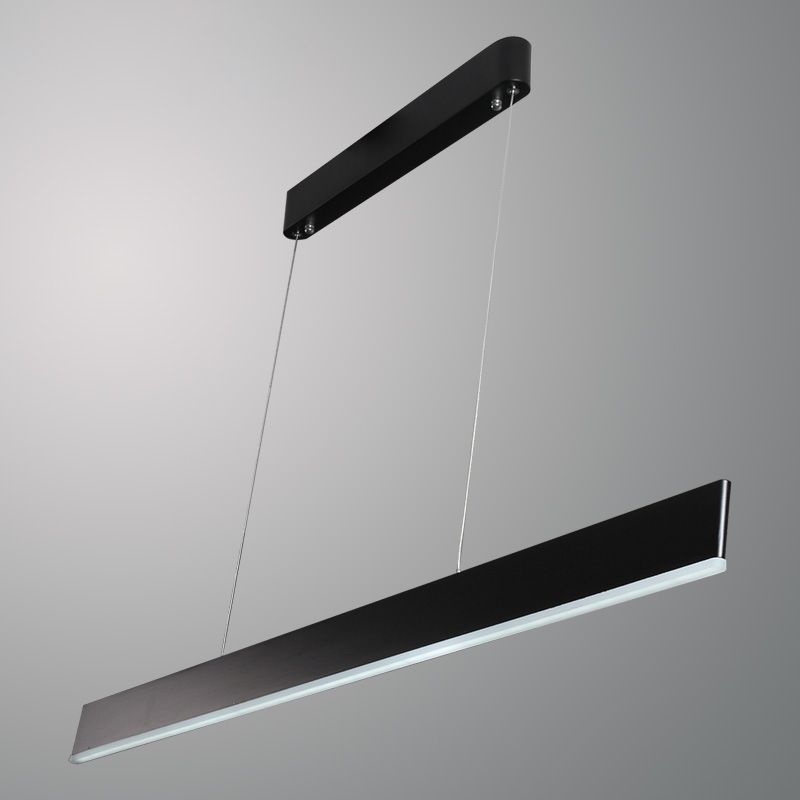 1 Light Rectangle Island Lights Contemporary Metal Island Lighting in Black