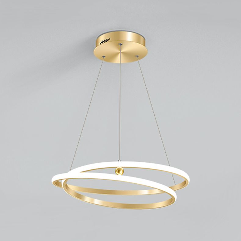 Twist Metal Hanging Light Fixture Minimalist LED Ceiling Pendant Light for Living Room