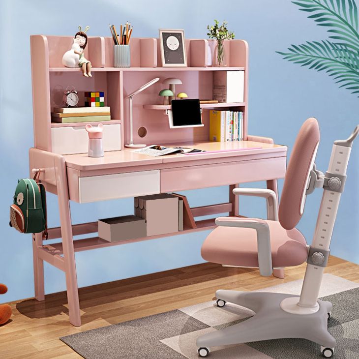 Writing Desk with Storage Drawer Solid Wood Multifunctional Lifting Home Study Desk