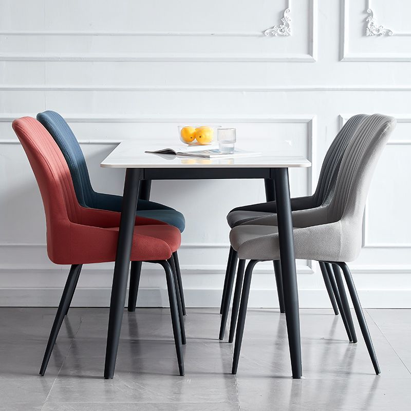 Silla de comedor de metal de estilo moderno, silla lateral con brazo de comedor para cocina