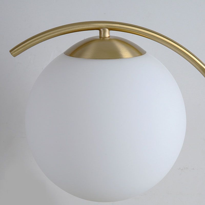 Postmodern Full Brass Glass Ball Desk Lamp for Bedroom Living Room Table Lamps