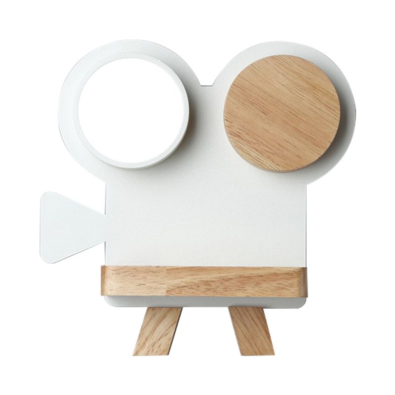 Lampe de prise de vue de la caméra lampe nordique gris fer gris / white-wood linge sconce mural avec fonction de rack