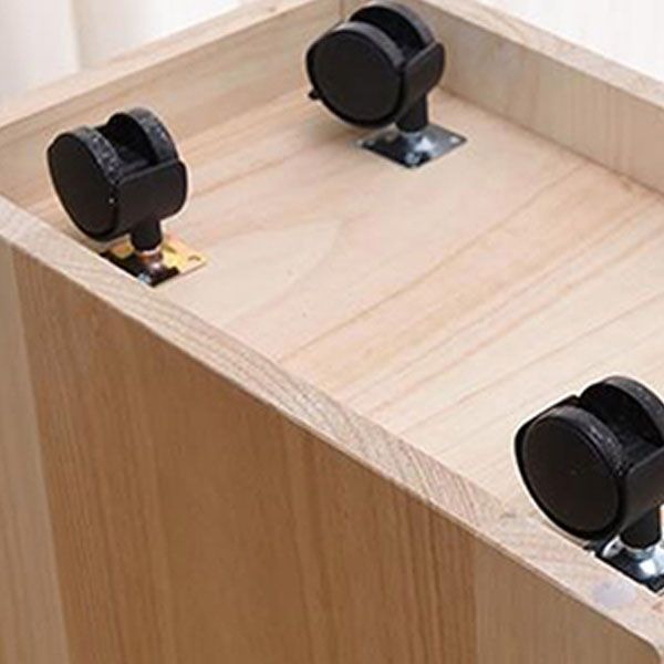Wooden Lingerie Chest Modern Style Vertical Storage Chest Dresser with Wheel