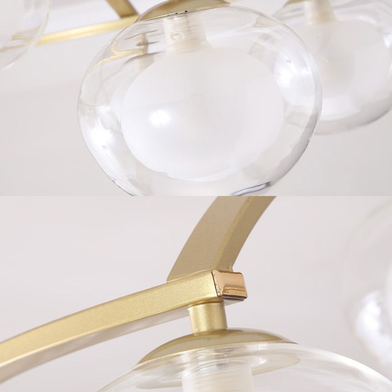 Mont semi-plafond du bras Twist avec une teinte ovale lampe au plafond en métal contemporain pour le café