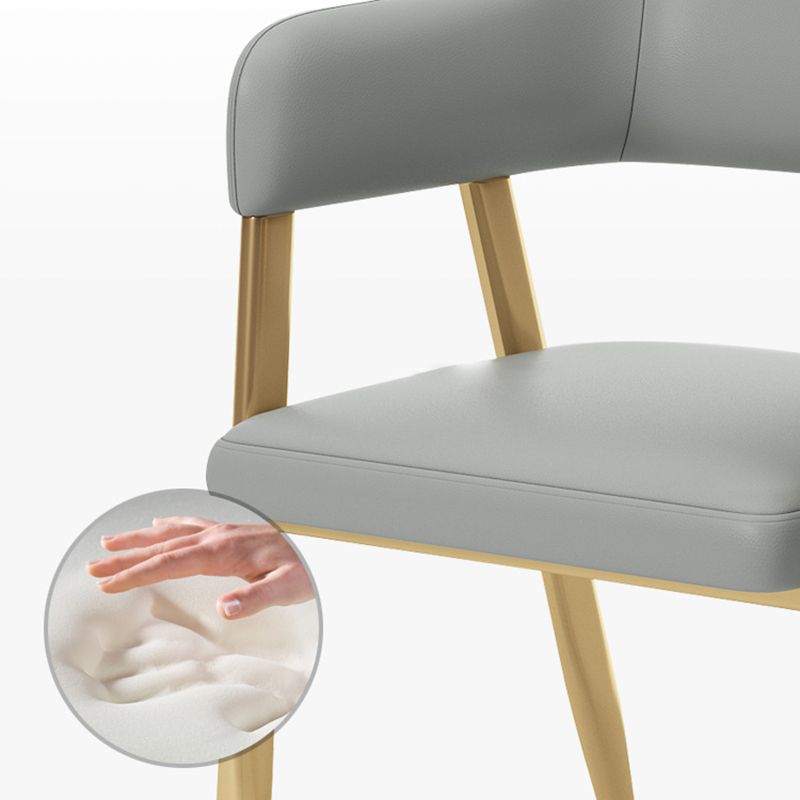 Glam Metal Kitchen Dining Armchairs Open Back Dining Side Chairs