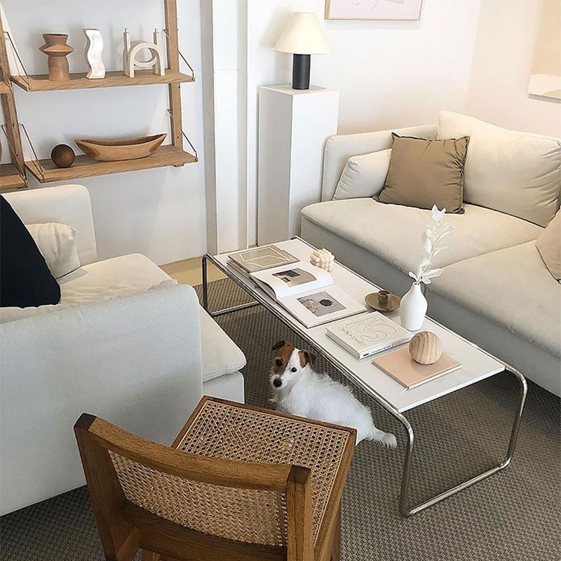 Scandinavian Sled Coffee Table Wooden Coffee Table for Living Room and Bedroom