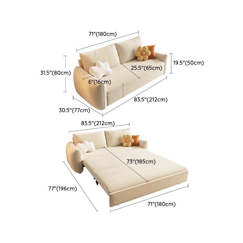 Modern Futon Sofa Bed 30.31" Wide Fabric Storage Futon with Mattress