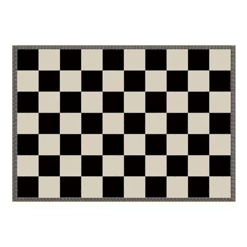 Dark Gray Modern Rug Polyester Pattern Area Rug Stain Resistant Rug for Living Room