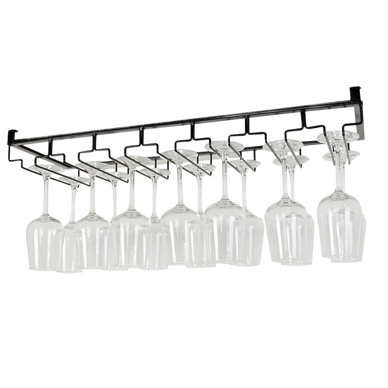 Contemporary Hanging Wine Glass Rack Metal Glass & Stemware Holder
