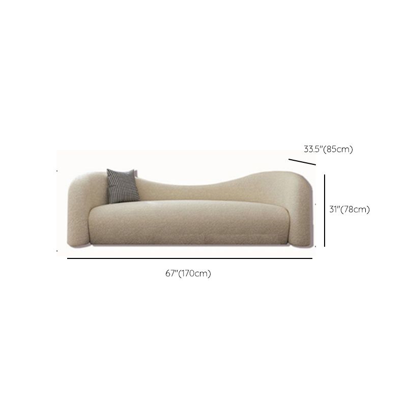 Scandinavian Settee Fabric Living Room Tuxedo Arm Curved White Seating