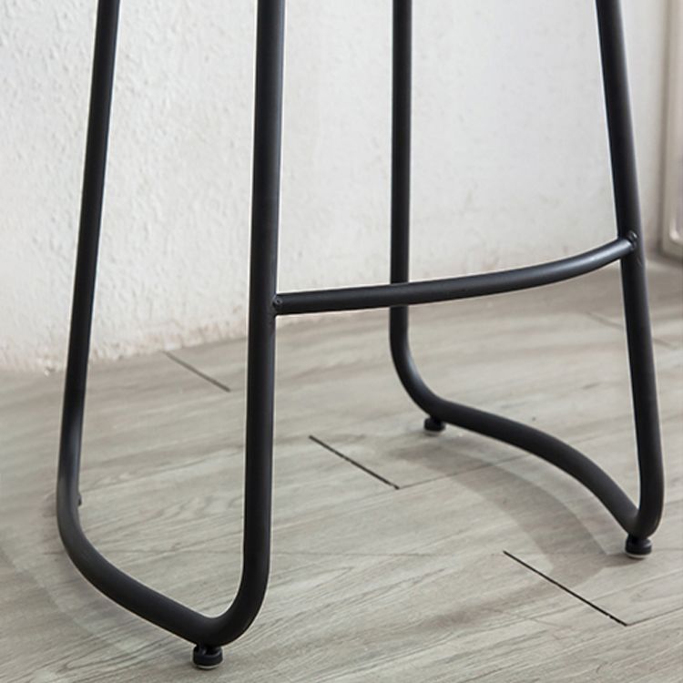 Modern Style Backless Bar-stool Saddle Seat Bar Stool with Metal Legs