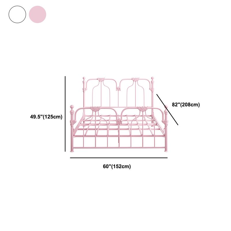 84.65 inch Wide Contemporary Bed Frame Metal Solid Color Bed with Headboard