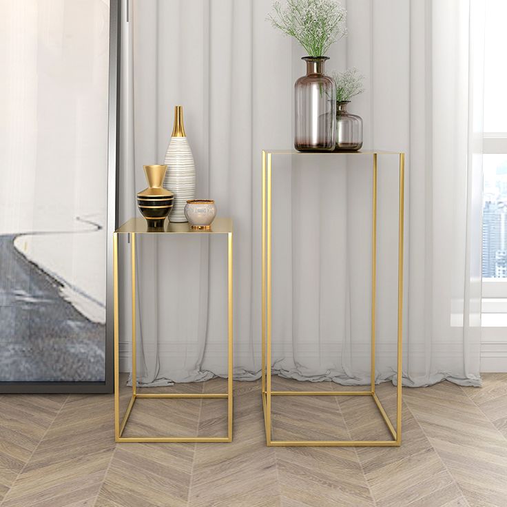 Square Metal Table Frame Base Design Medieval Modern Style Side Table