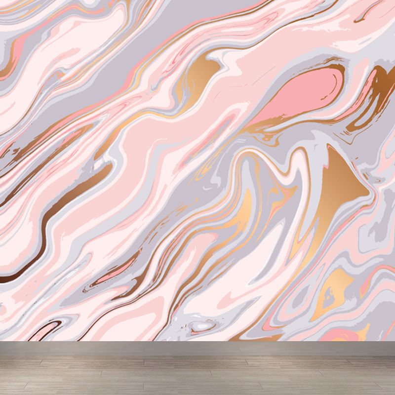 Abstract Water Print Wall Mural Modernism Non-Woven Material Wall Art in Light Color