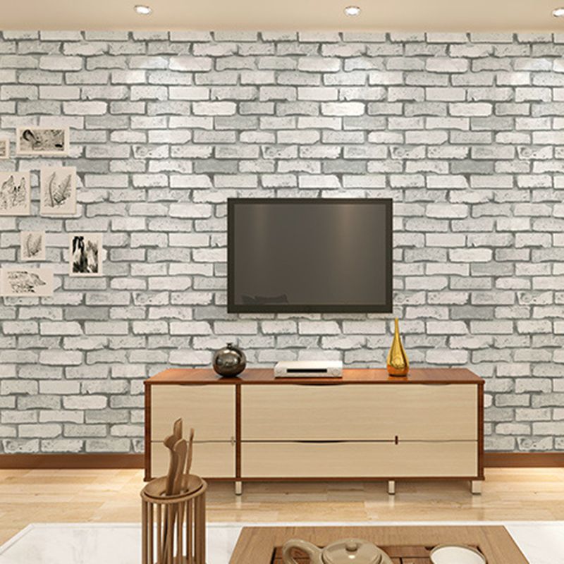 Steampunk Brickwork Wallpaper PVC Stain Resistant Dark Color Wall Covering for Home
