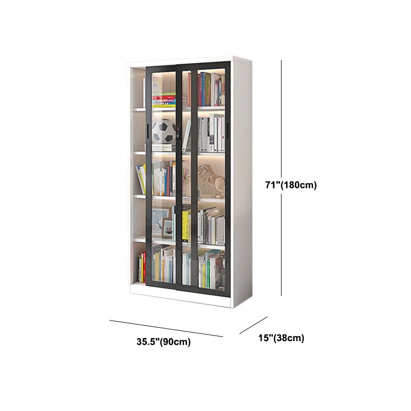 Modern Metal Storage Glass Doors Display with Lighting