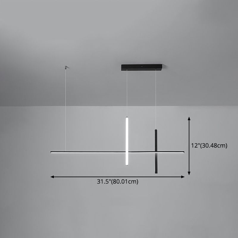 3 Light Linear Pendant Lighting Modern Kitchen Island Lighting Metal Island Lighting