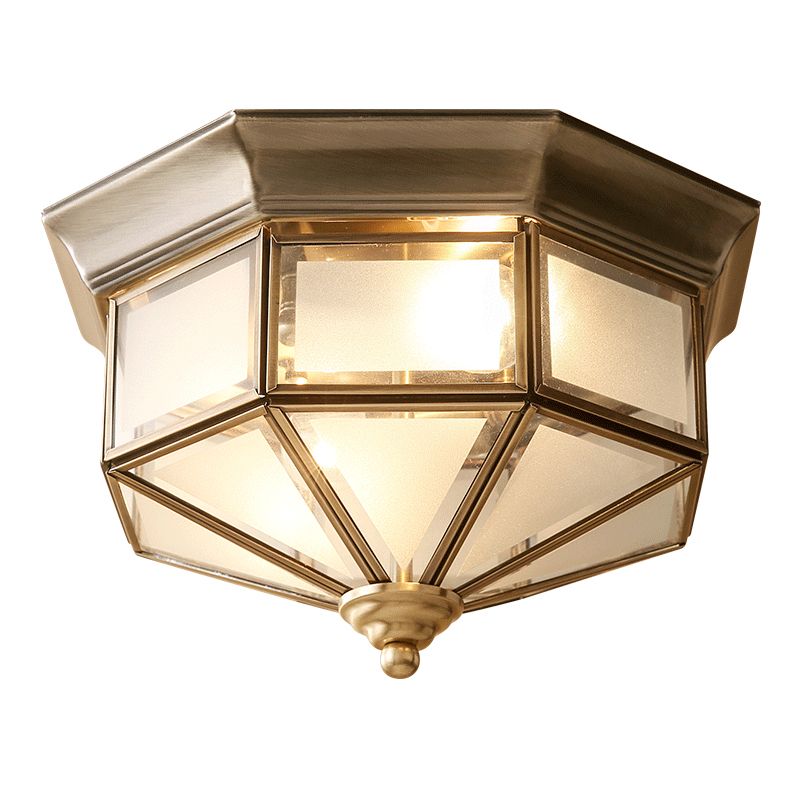 Dispositivo de fijación del techo interior de cobre de la colonia de lámparas de techo geométrico de vidrio esmerilado