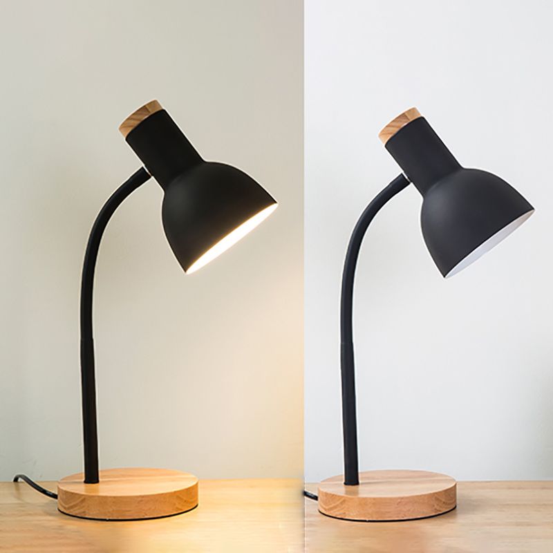 Macaroon Night Table Lights Bell 1-Light Bedroom Nightstand Lamps with Metal Shade