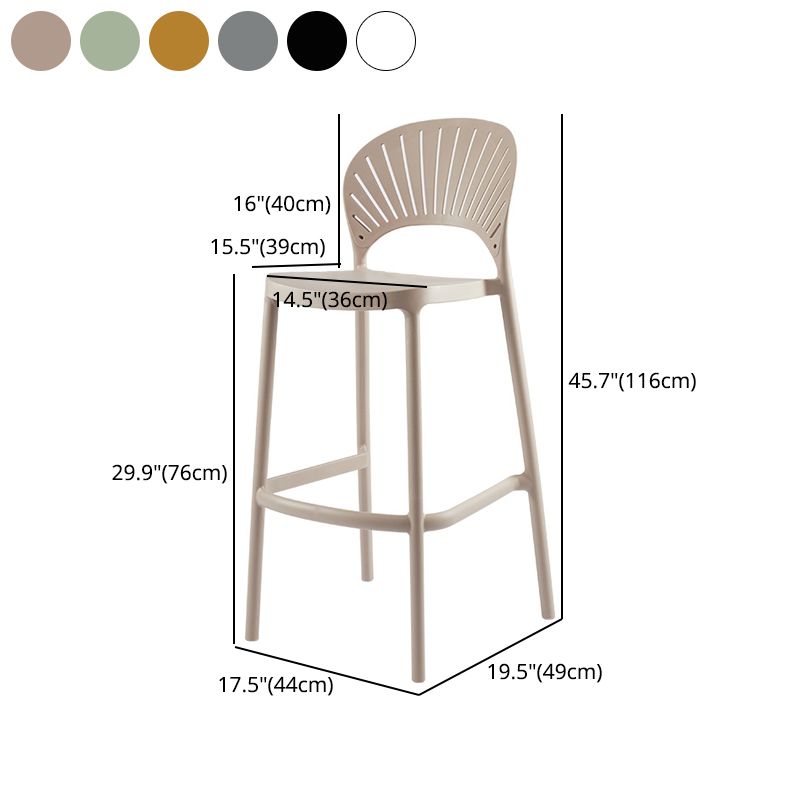 Scandinavian Matte Finish Plastic Barstool Milk Tea Shop Full Back Stool