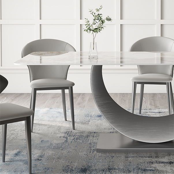 Designer Style Sintered Stone Dining Set Rectangle 1/3/4/5/7 Pieces Dinette Table Set