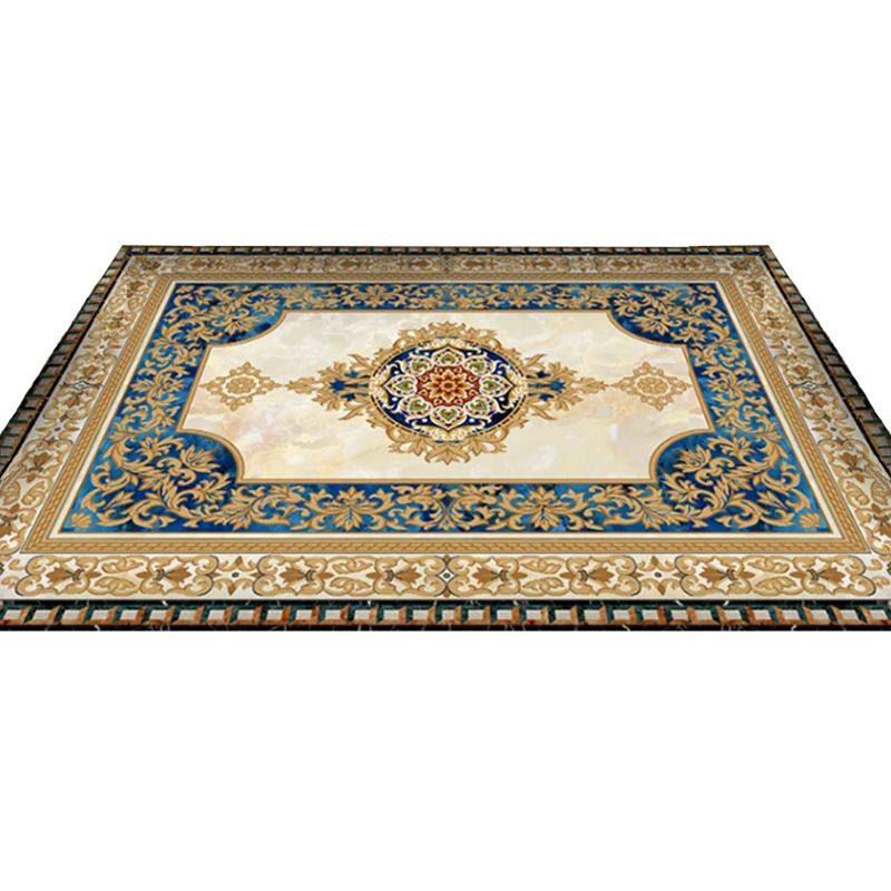 Classic European Style Rug Marble Print Indoor Carpet Polyester Washable Carpet for Home Decoration