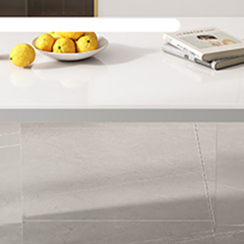 White Dining Table Set 1/4/5/7 Pieces with Acrylic Base Kitchen Furniture Set