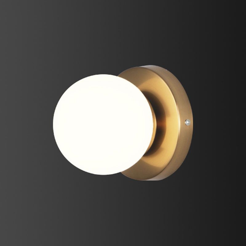 Minimalist Style Global Sconce Light Fixture Glass Bedroom Wall Lighting Fixture in Gold