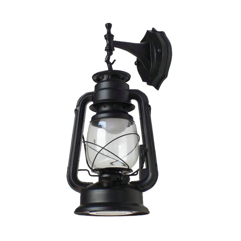 Transparent Glass Bronze/Black Wall Light Kerosene 1 Bulb Nautical Wall Mounted Lamp for Foyer
