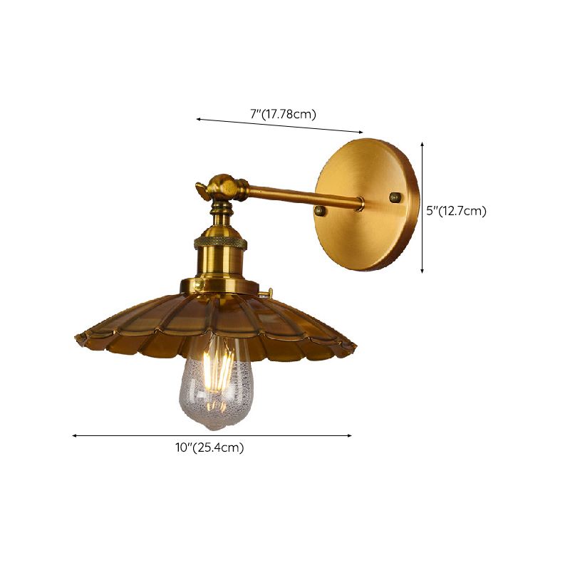 1 Light Wall Mount Lighting Industrial Wall Mounted Lamps in Gold for Living Room