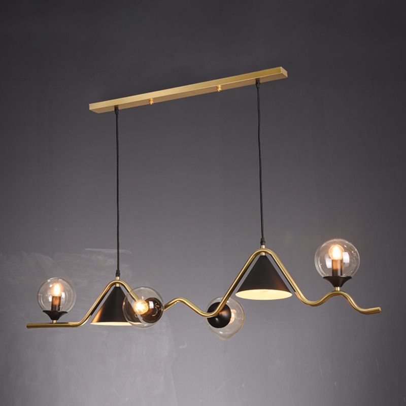 Nordic Glass Island Light Geometric 6 Lights Island Anhänger für Wohnzimmer