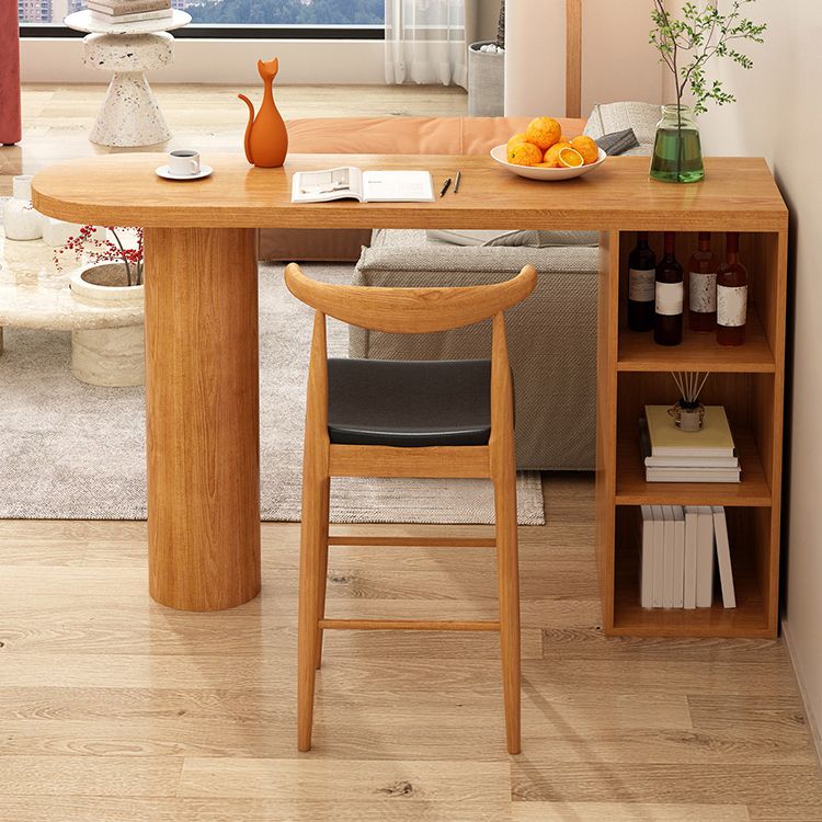 Contemporary Bar Set 1/2 Pieces Solid Wood Pub table with Upholstered Stools